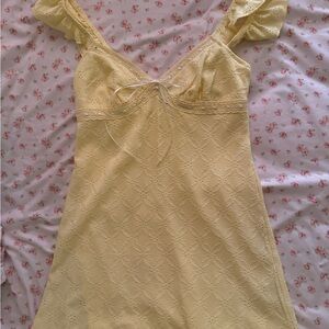 Wild Fable Light Yellow Lace Chemise
